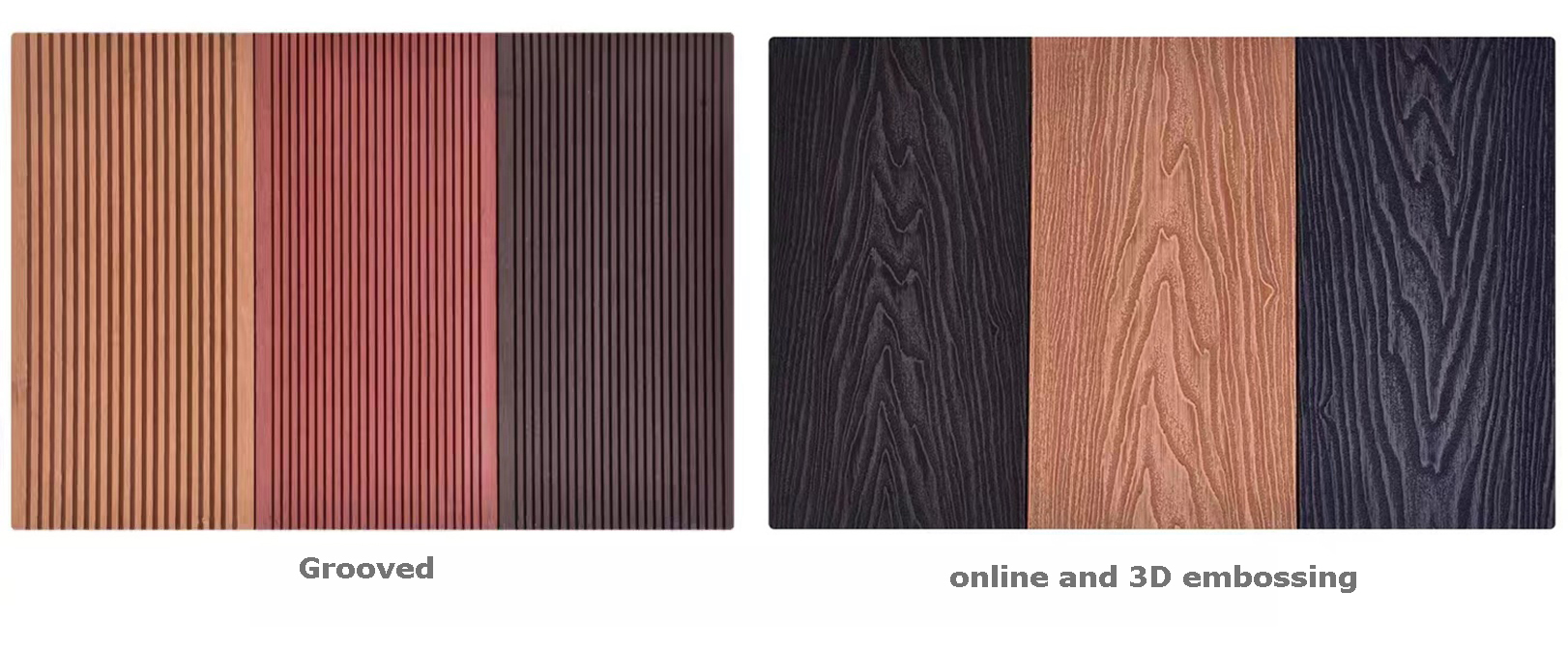 Decking WPC solide antid&eacute;rapant gris