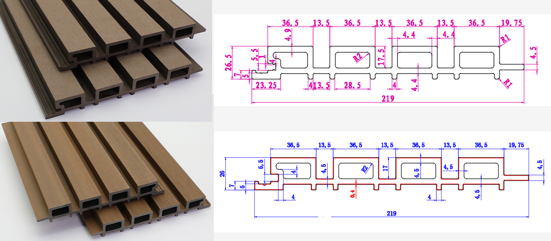 Panneaux muraux ext&eacute;rieurs 219*26